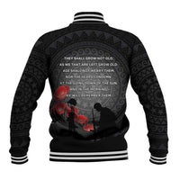 Cook Islands ANZAC Day Baseball Jacket Soldier Silhouette Remembrance