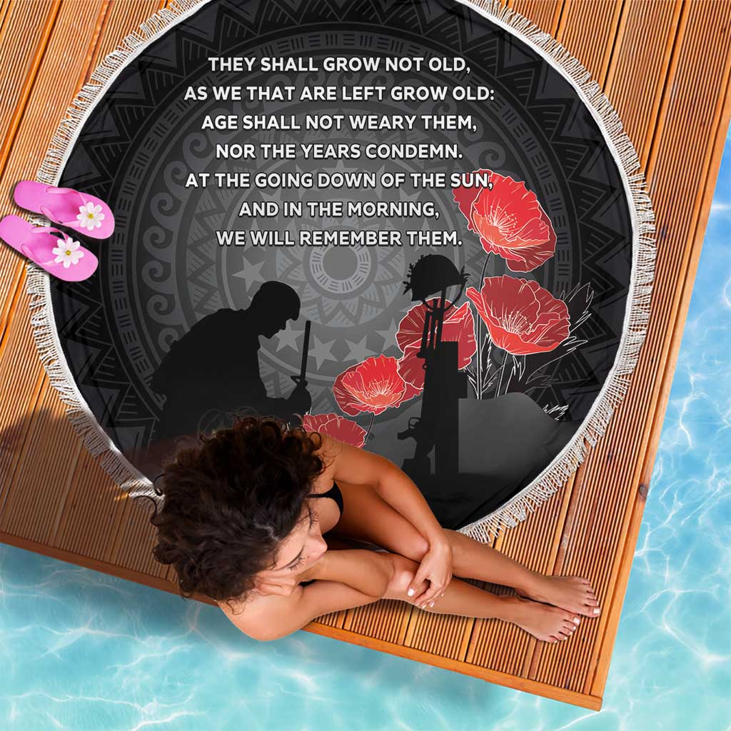 Cook Islands ANZAC Day Beach Blanket Soldier Silhouette Remembrance LT05 - Polynesian Pride