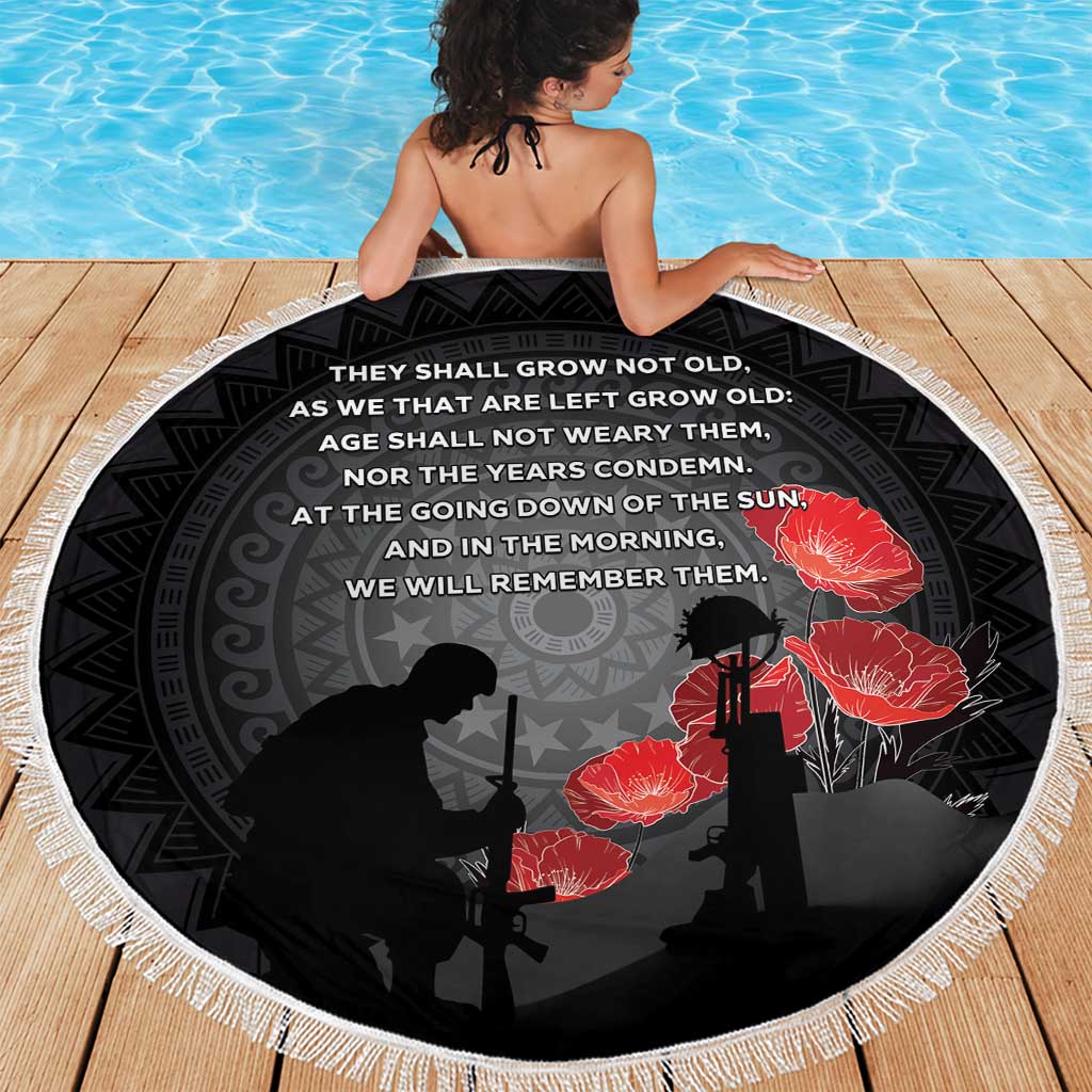 Cook Islands ANZAC Day Beach Blanket Soldier Silhouette Remembrance LT05 - Polynesian Pride