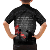 Cook Islands ANZAC Day Family Matching Puletasi and Hawaiian Shirt Soldier Silhouette Remembrance LT05 - Polynesian Pride