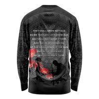 Cook Islands ANZAC Day Long Sleeve Shirt Soldier Silhouette Remembrance LT05 - Polynesian Pride