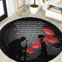 Cook Islands ANZAC Day Round Carpet Soldier Silhouette Remembrance