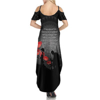 Cook Islands ANZAC Day Summer Maxi Dress Soldier Silhouette Remembrance LT05 - Polynesian Pride