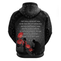 Cook Islands ANZAC Day Zip Hoodie Soldier Silhouette Remembrance LT05 - Polynesian Pride
