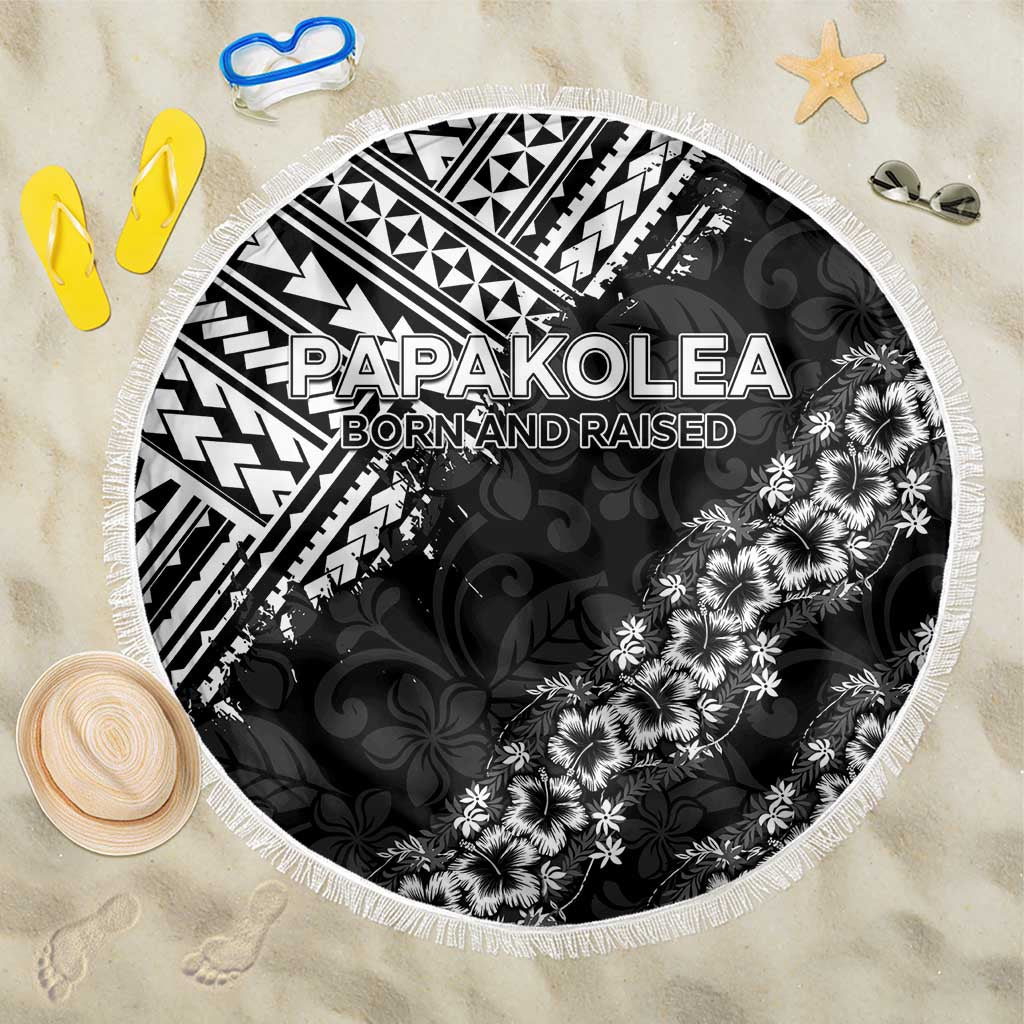 Hawaii Papakolea Born And Raised Beach Blanket Hawaiian Tribal Pattern LT05 One Size 150cm Black - Polynesian Pride