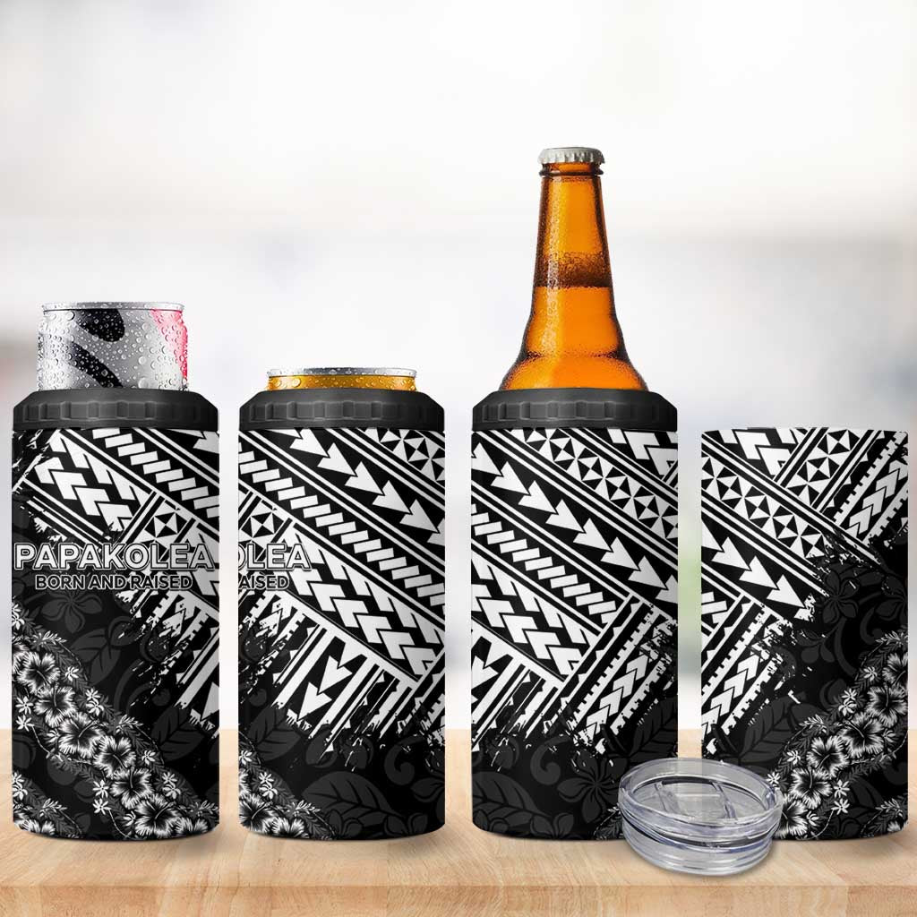 Hawaii Papakolea Born And Raised 4 in 1 Can Cooler Tumbler Hawaiian Tribal Pattern