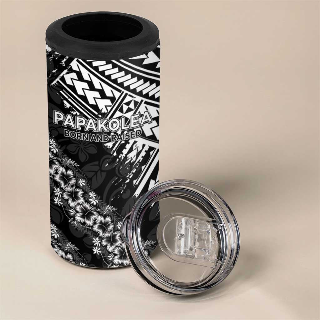 Hawaii Papakolea Born And Raised 4 in 1 Can Cooler Tumbler Hawaiian Tribal Pattern
