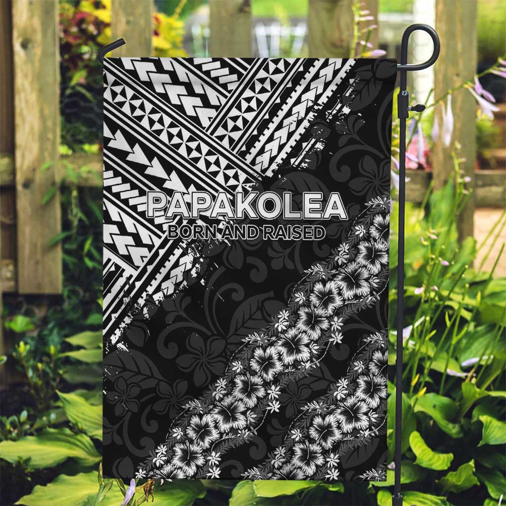 Hawaii Papakolea Born And Raised Garden Flag Hawaiian Tribal Pattern LT05 Garden Flag Black - Polynesian Pride