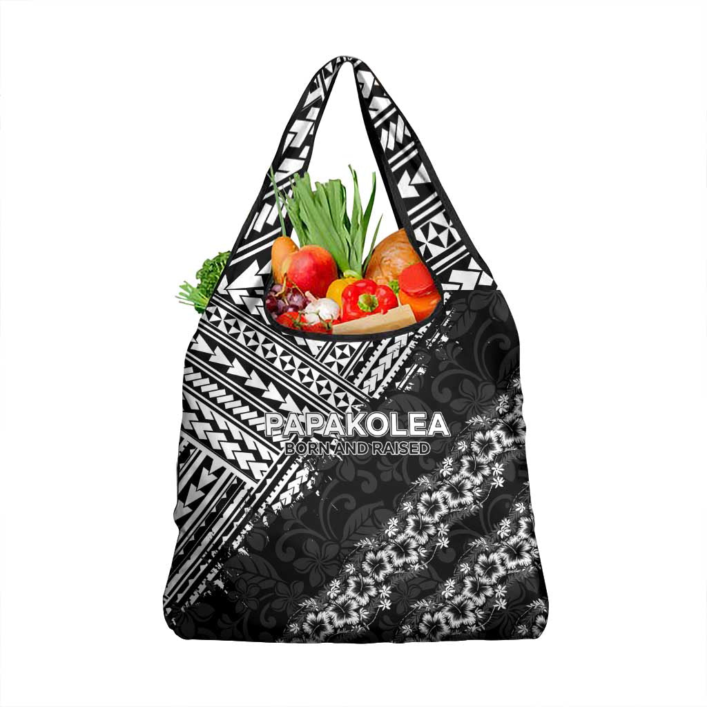 Hawaii Papakolea Born And Raised Grocery Bag Hawaiian Tribal Pattern LT05 1-pack One Size Black - Polynesian Pride