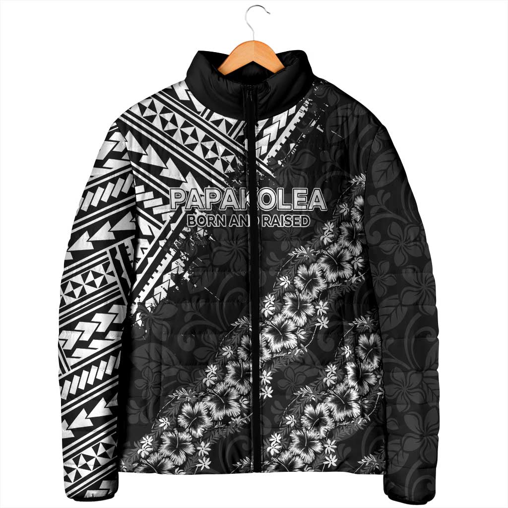Hawaii Papakolea Born And Raised Padded Jacket Hawaiian Tribal Pattern