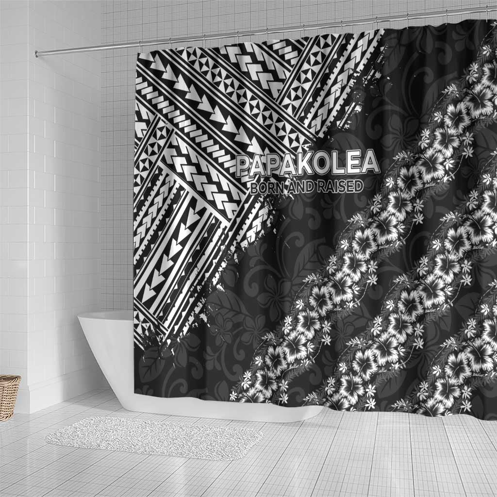 Hawaii Papakolea Born And Raised Shower Curtain Hawaiian Tribal Pattern LT05 - Polynesian Pride
