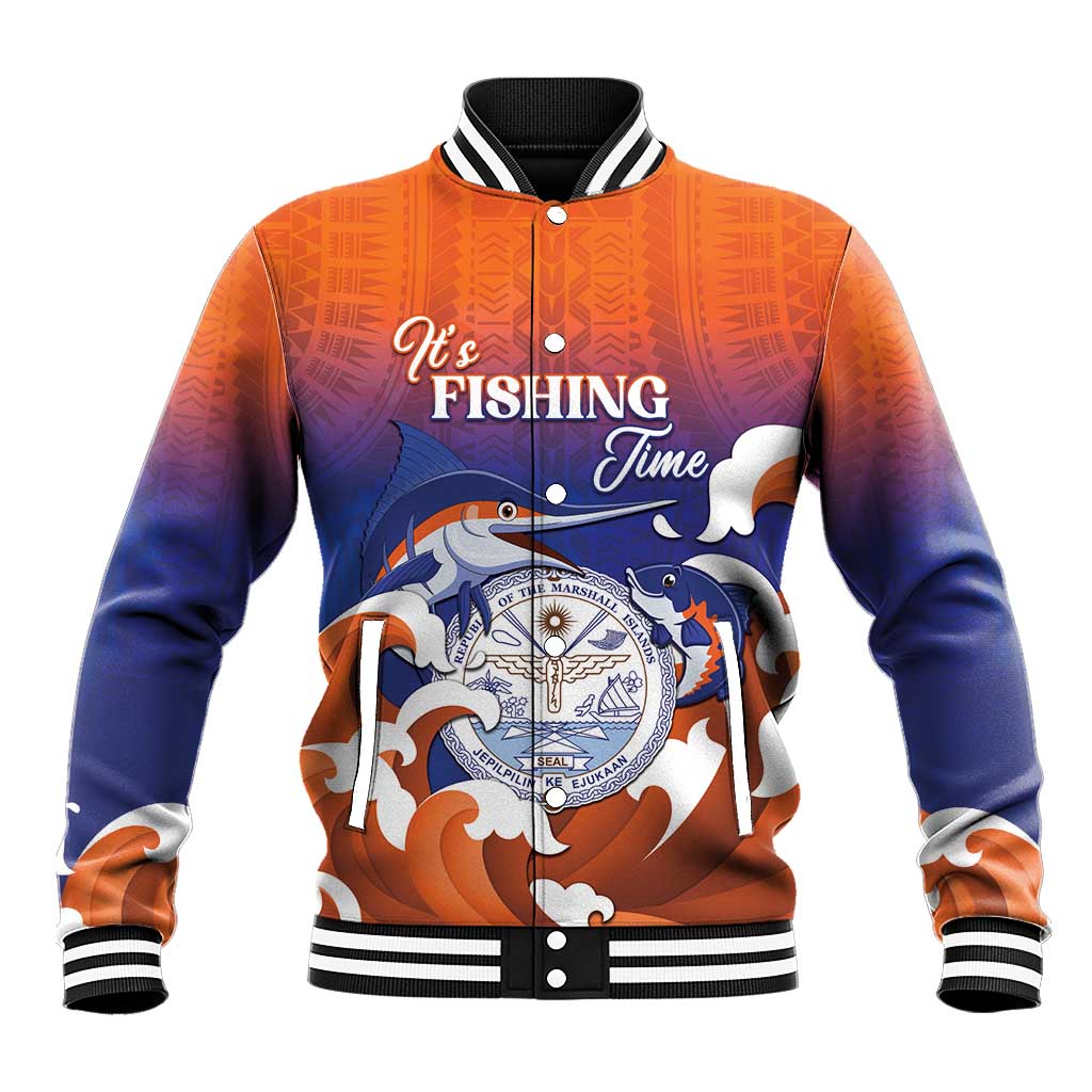 Marshall Islands Fishermen's Day Baseball Jacket It's Fishing Time