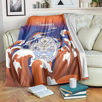 Marshall Islands Fishermen's Day Blanket It's Fishing Time LT05 Orange - Polynesian Pride