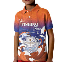 Marshall Islands Fishermen's Day Kid Polo Shirt It's Fishing Time LT05 Kid Orange - Polynesian Pride