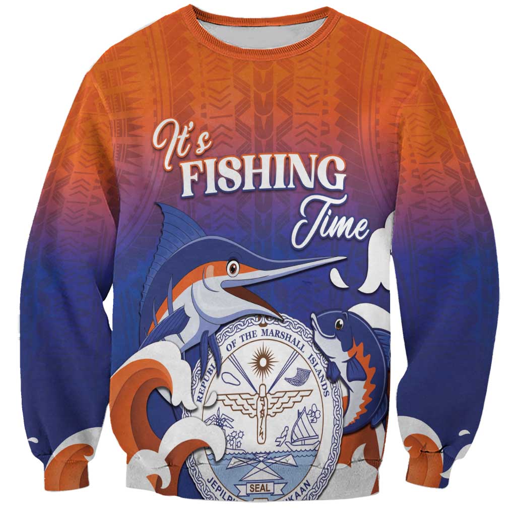 Marshall Islands Fishermen's Day Sweatshirt It's Fishing Time LT05 Unisex Orange - Polynesian Pride