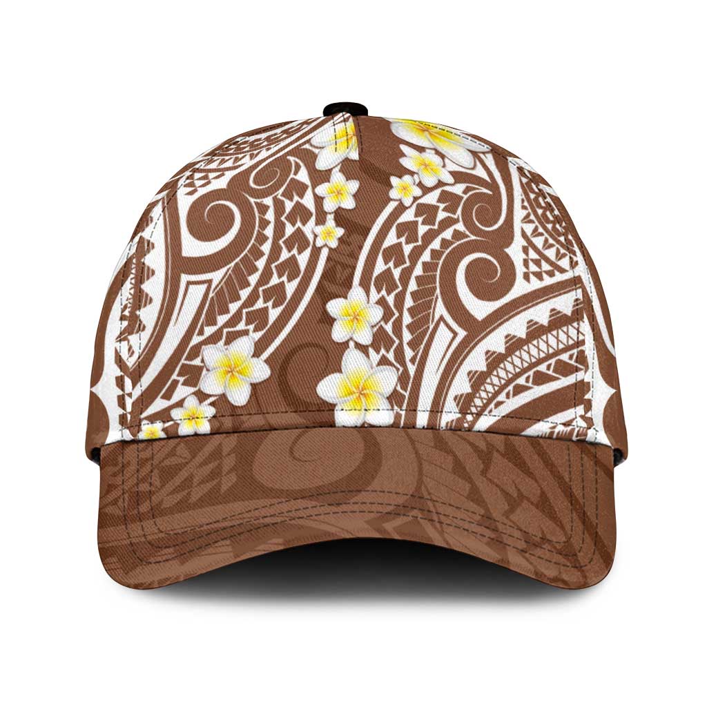 Plumeria With Brown Polynesian Tattoo Pattern Classic Cap - Polynesian Pride