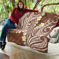 Plumeria With Brown Polynesian Tattoo Pattern Quilt LT05 - Polynesian Pride