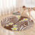 Plumeria With Brown Polynesian Tattoo Pattern Round Carpet