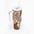 Plumeria With Brown Polynesian Tattoo Pattern Tumbler With Handle