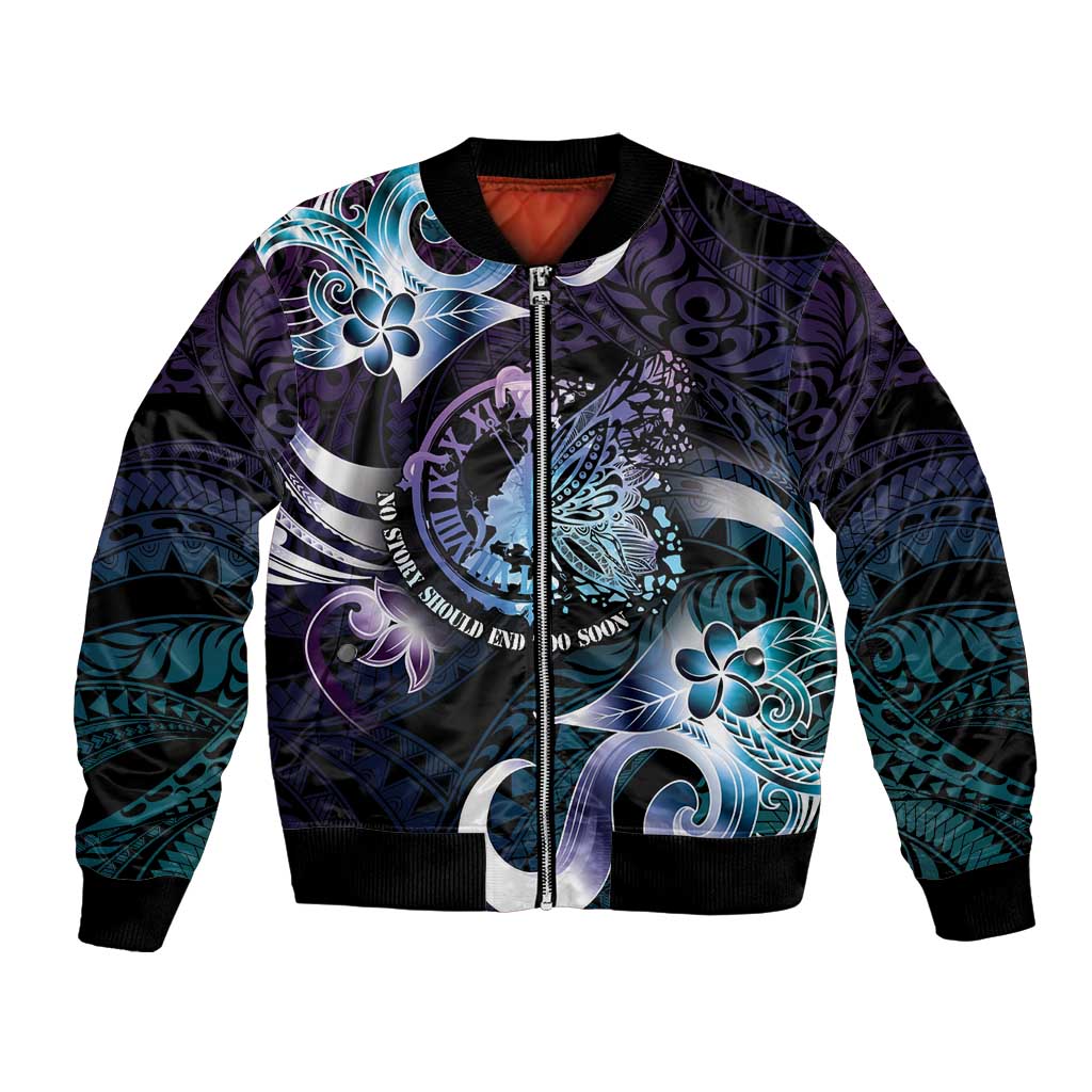 Personalised Polynesia Suicide Prevention Awareness Bomber Jacket No Story Should End Too Soon