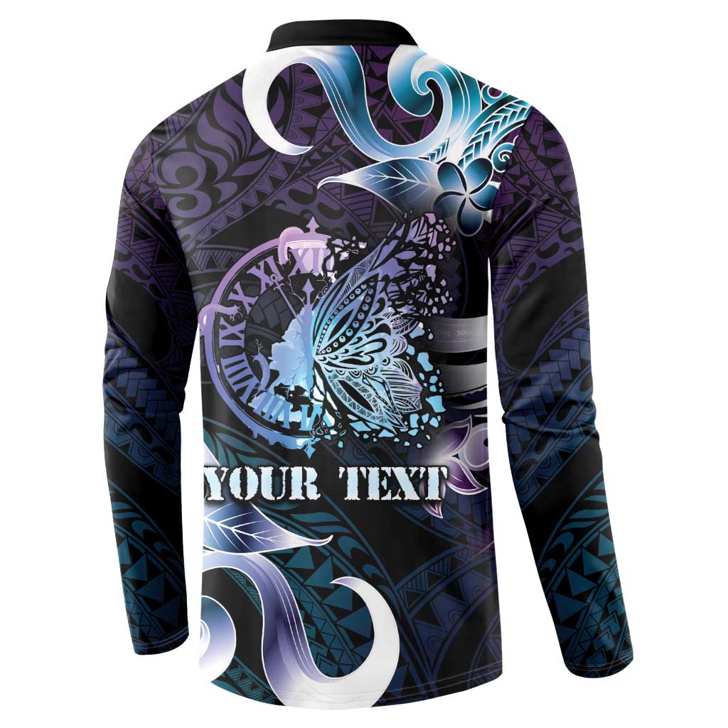 Personalised Polynesia Suicide Prevention Awareness Button Sweatshirt No Story Should End Too Soon