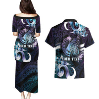 Personalised Polynesia Suicide Prevention Awareness Couples Matching Puletasi and Hawaiian Shirt No Story Should End Too Soon