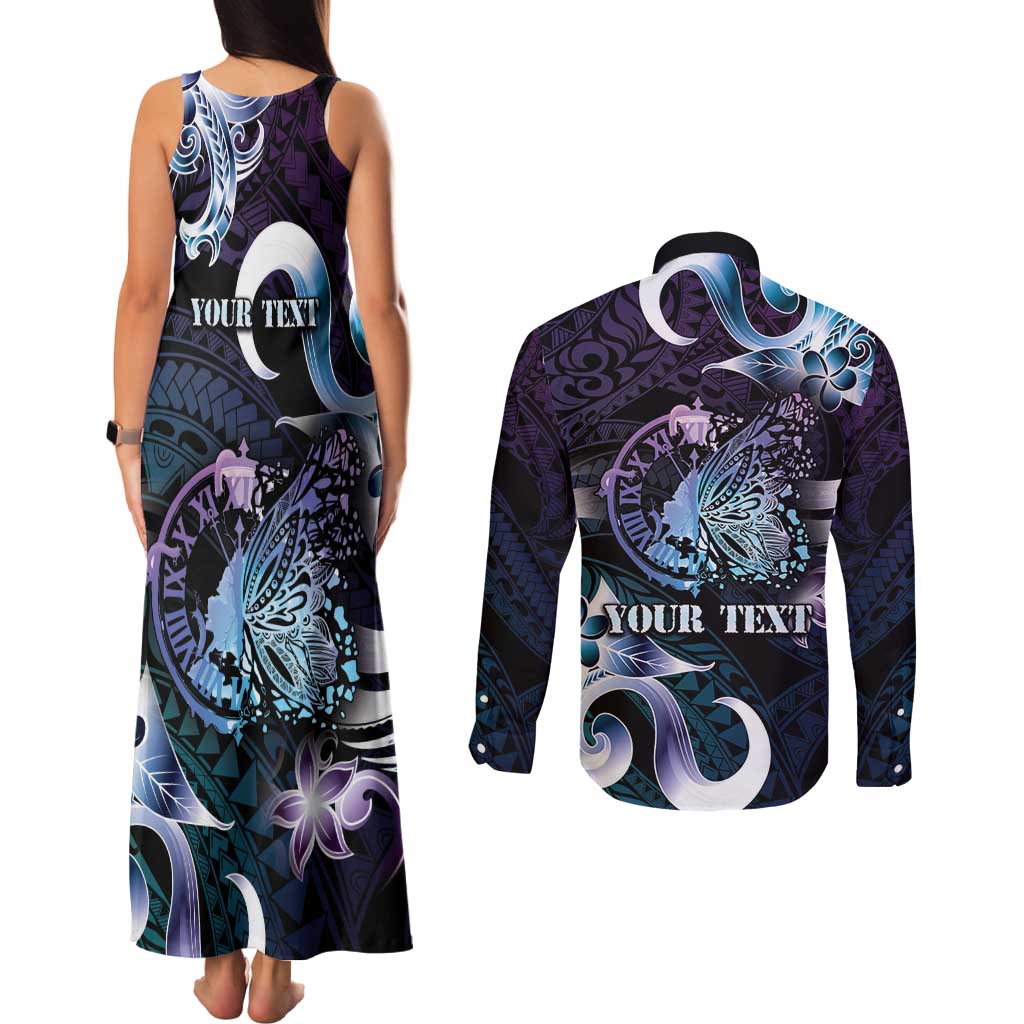 Personalised Polynesia Suicide Prevention Awareness Couples Matching Tank Maxi Dress and Long Sleeve Button Shirt No Story Should End Too Soon