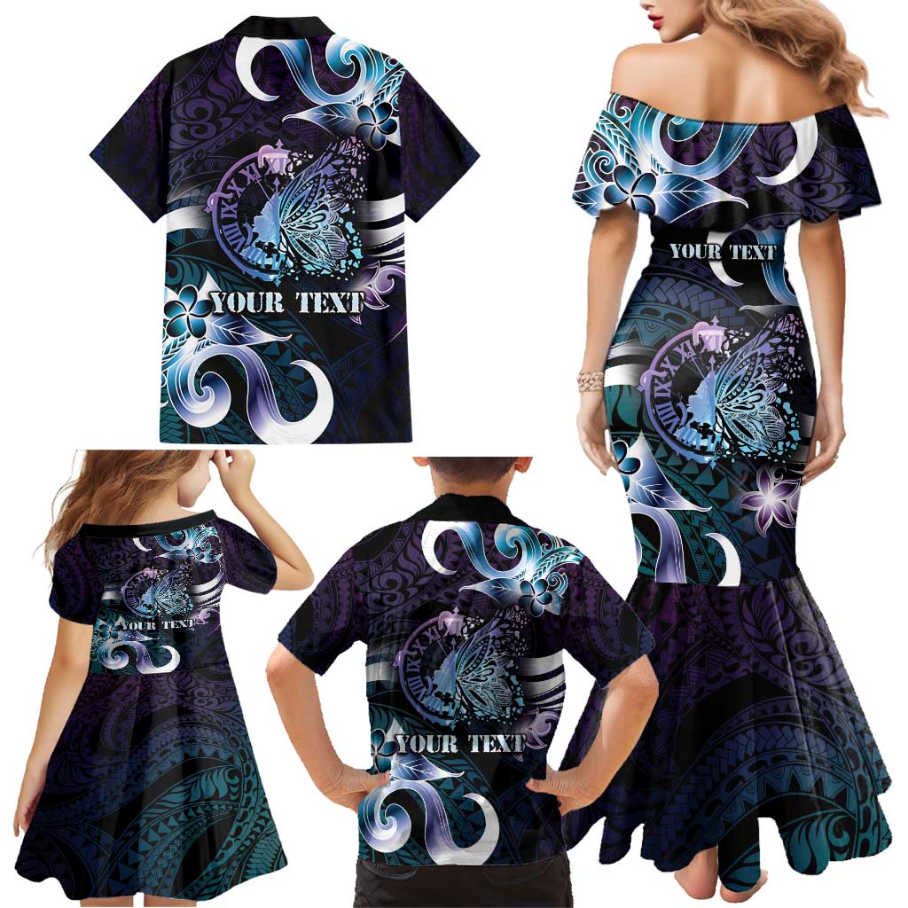 Personalised Polynesia Suicide Prevention Awareness Family Matching Mermaid Dress and Hawaiian Shirt No Story Should End Too Soon
