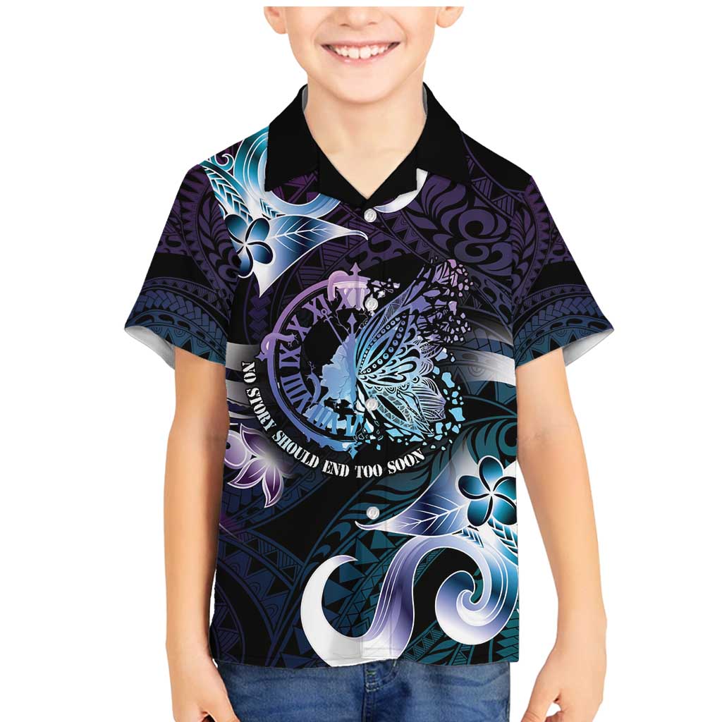 Personalised Polynesia Suicide Prevention Awareness Family Matching Mermaid Dress and Hawaiian Shirt No Story Should End Too Soon