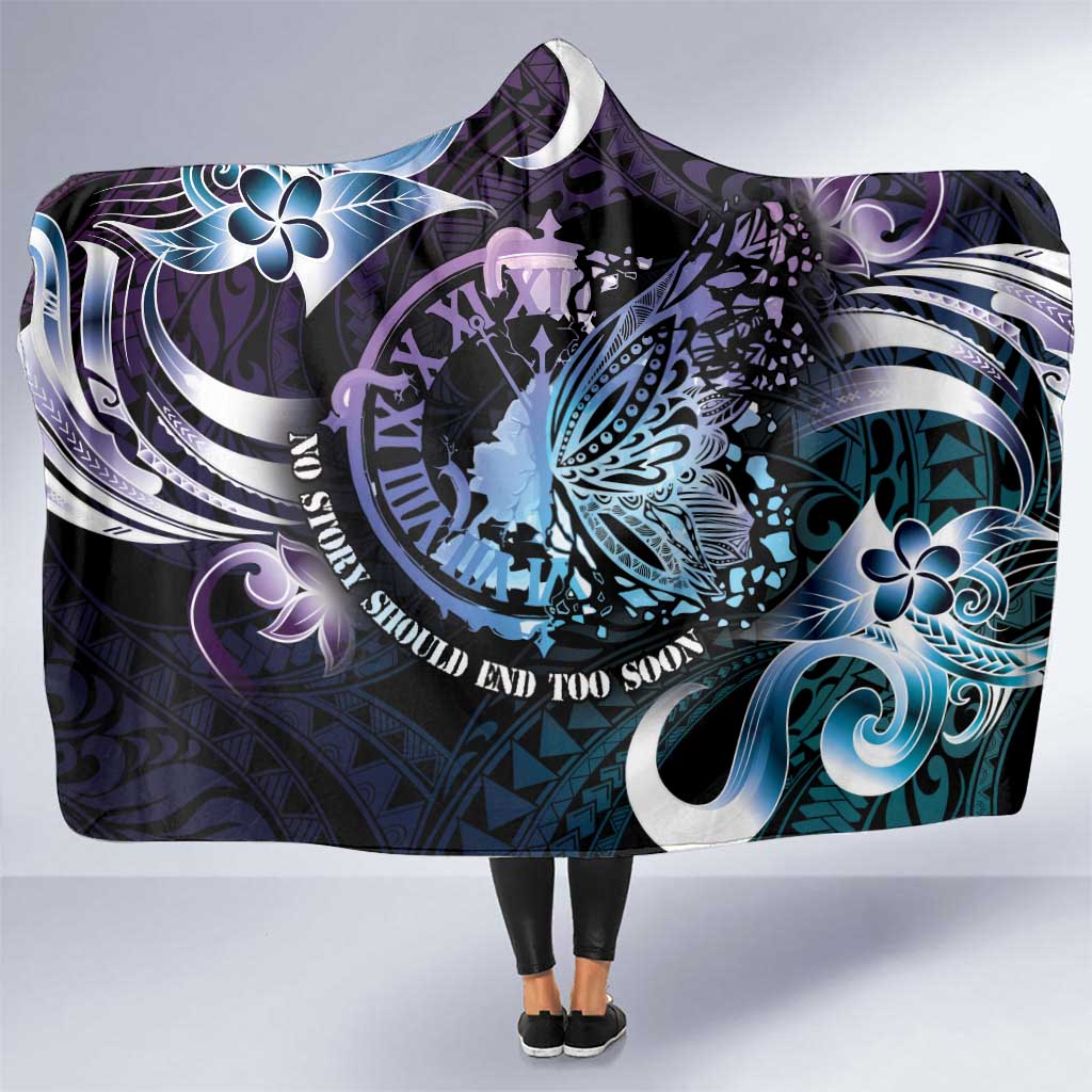 Polynesia Suicide Prevention Awareness Hooded Blanket No Story Should End Too Soon