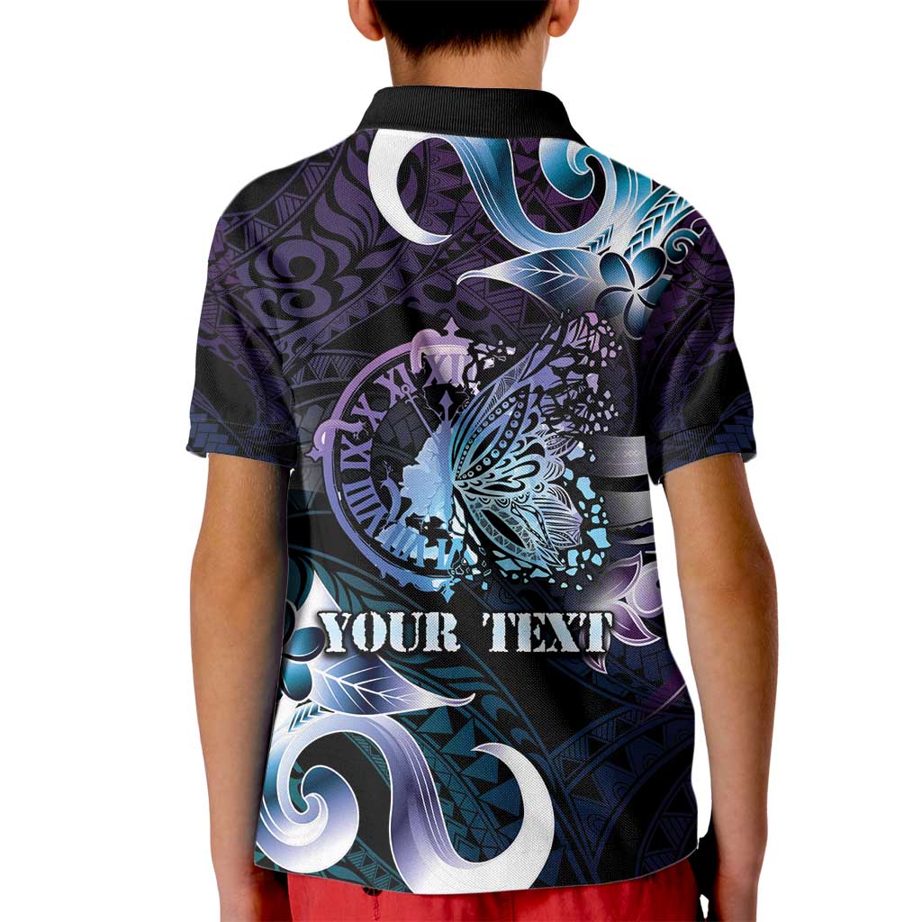 Personalised Polynesia Suicide Prevention Awareness Kid Polo Shirt No Story Should End Too Soon