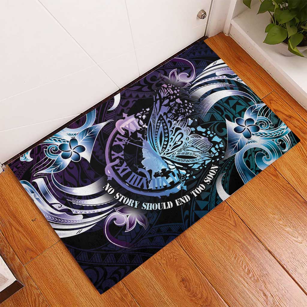 Polynesia Suicide Prevention Awareness Rubber Doormat No Story Should End Too Soon
