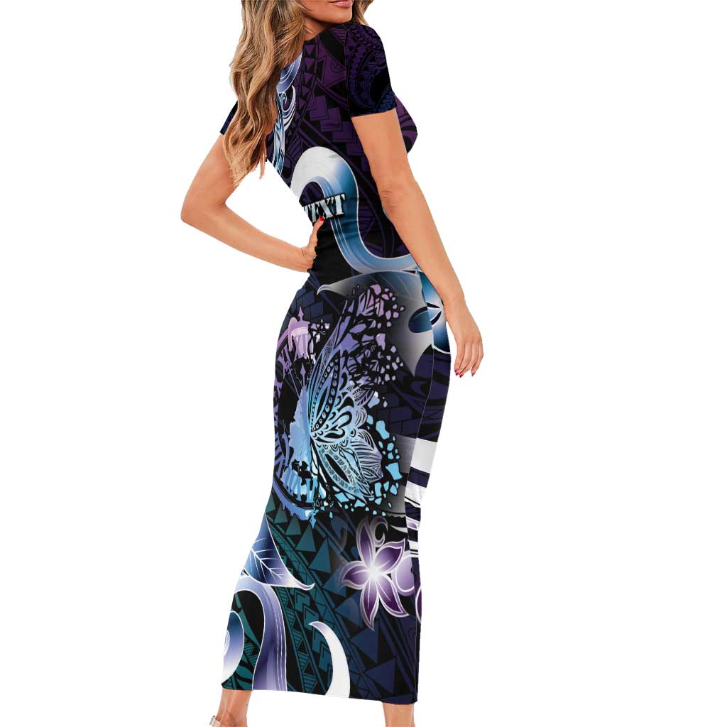 Personalised Polynesia Suicide Prevention Awareness Short Sleeve Bodycon Dress No Story Should End Too Soon