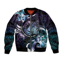 Personalised Polynesia Suicide Prevention Awareness Sleeve Zip Bomber Jacket No Story Should End Too Soon