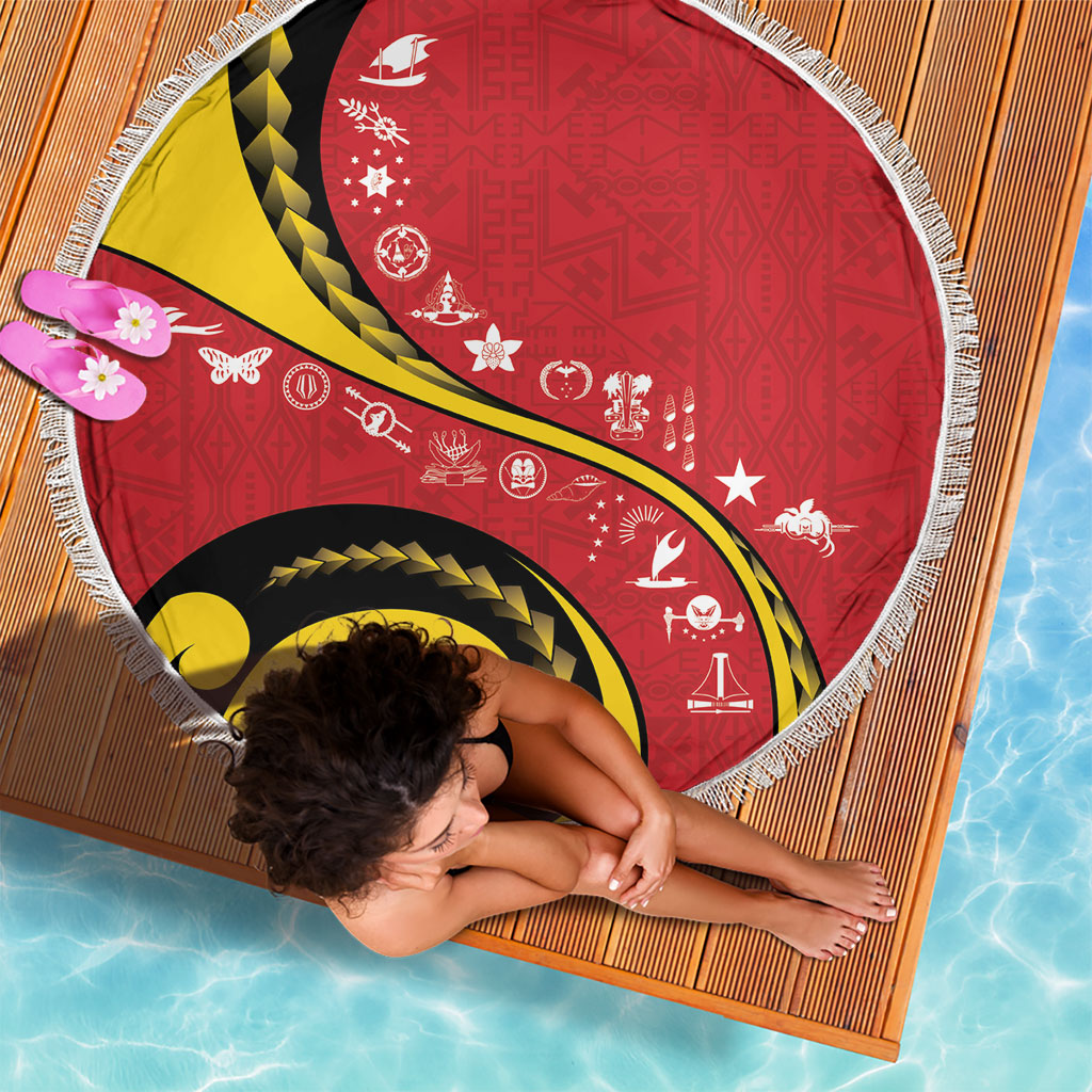 Papua New Guinea Independence Beach Blanket Special Style Red Version LT05 - Polynesian Pride