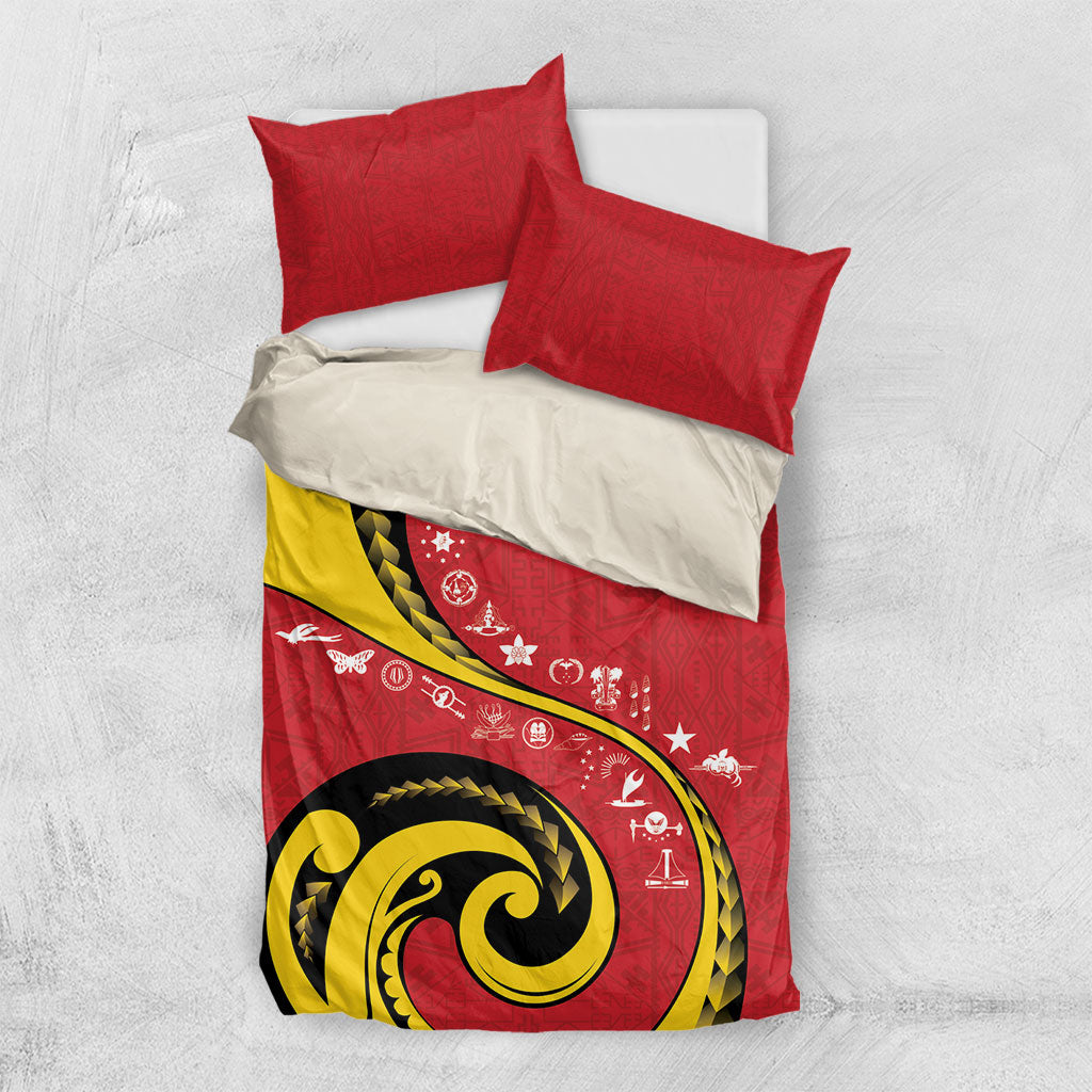 Papua New Guinea Independence Bedding Set Special Style Red Version LT05 US Twin 172cm x 218cm Red - Polynesian Pride