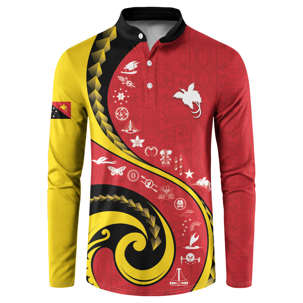 Papua New Guinea Independence Button Sweatshirt Special Style Red Version LT05 Red - Polynesian Pride