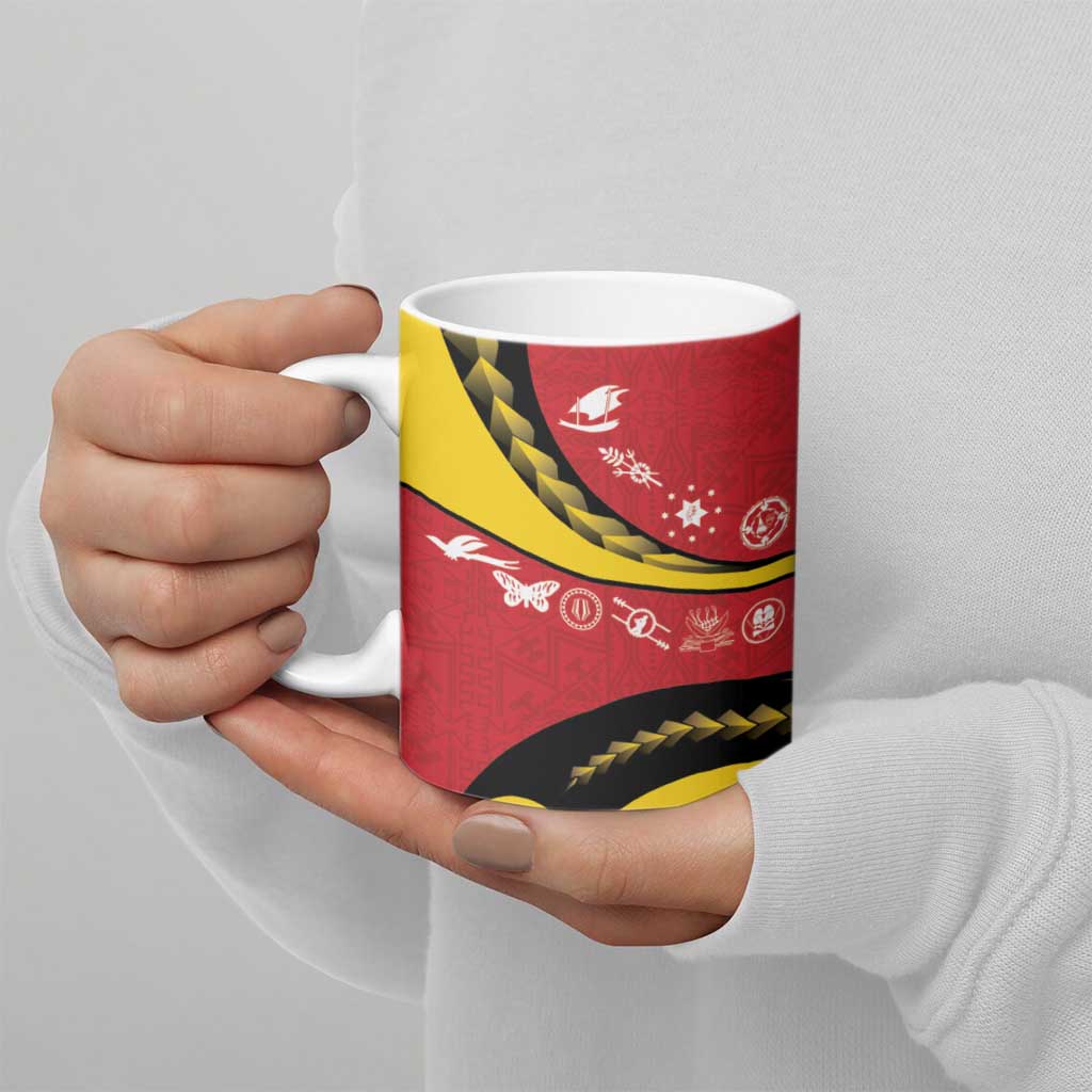 Papua New Guinea 50th Independence Anniversary Ceramic Mug Special Style Red Version - Polynesian Pride