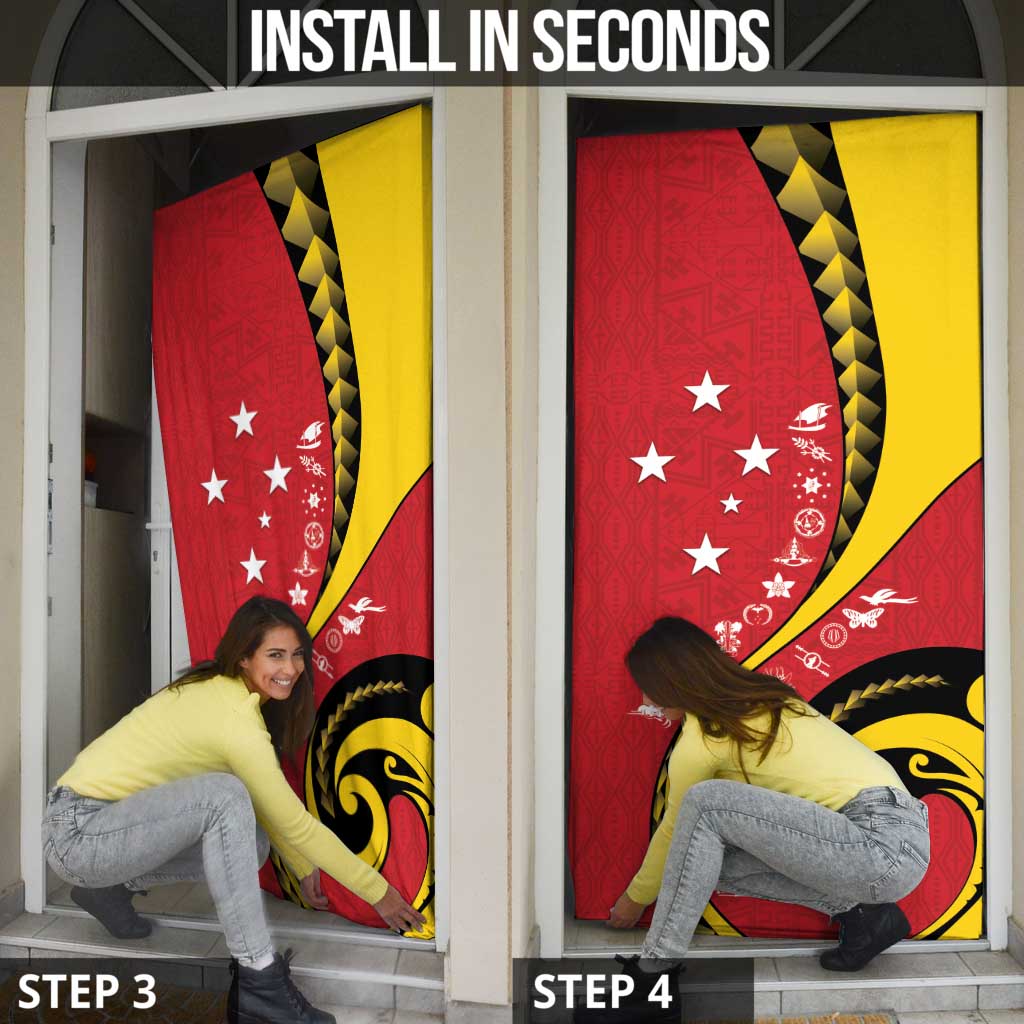 Papua New Guinea 50th Independence Anniversary Door Cover Special Style Red Version - Polynesian Pride