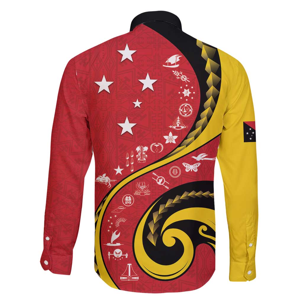 Papua New Guinea 50th Independence Anniversary Family Matching Short Sleeve Bodycon Dress and Hawaiian Shirt Special Style Red Version LT05 - Polynesian Pride