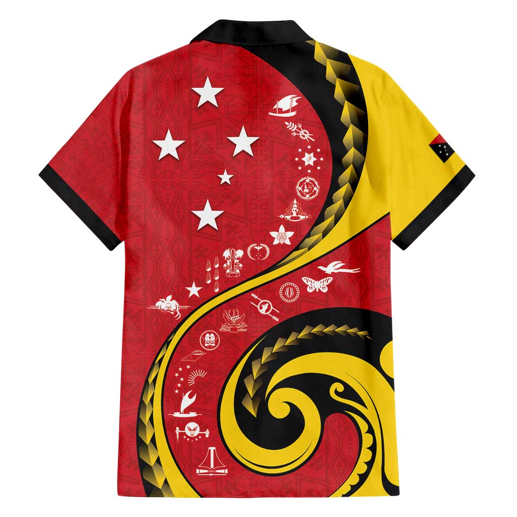Papua New Guinea 50th Independence Anniversary Family Matching Summer Maxi Dress and Hawaiian Shirt Special Style Red Version - Polynesian Pride