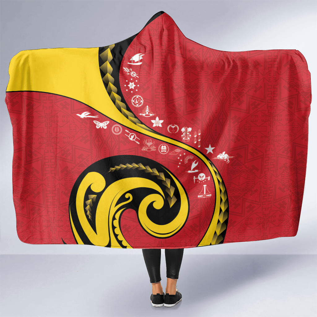 Papua New Guinea Independence Hooded Blanket Special Style Red Version LT05 One Size Red - Polynesian Pride