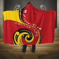Papua New Guinea Independence Hooded Blanket Special Style Red Version LT05 - Polynesian Pride