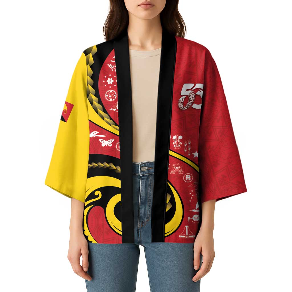 Papua New Guinea 50th Independence Anniversary Kimono Special Style Red Version - Polynesian Pride
