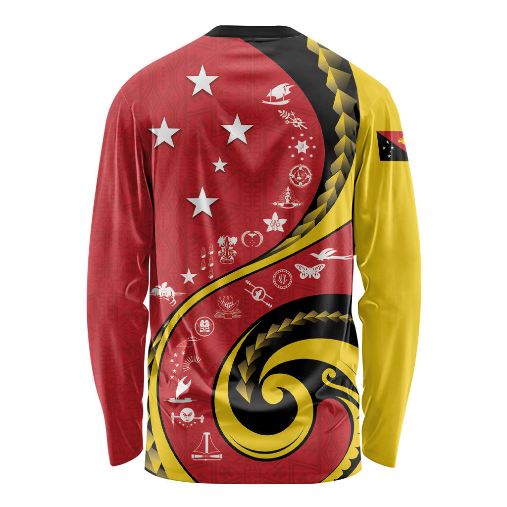 Papua New Guinea Independence Long Sleeve Shirt Special Style Red Version LT05 - Polynesian Pride