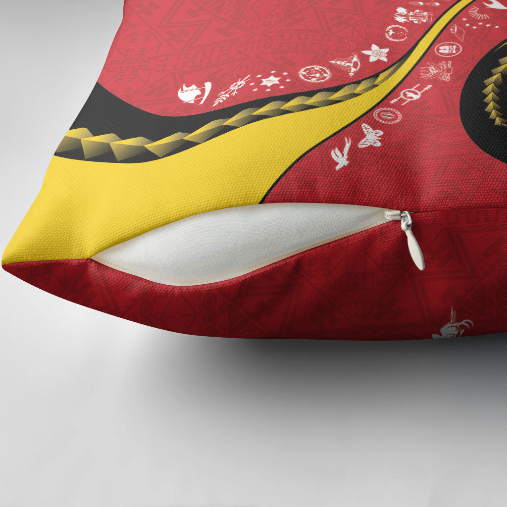 Papua New Guinea Independence Pillow Cover Special Style Red Version LT05 - Polynesian Pride