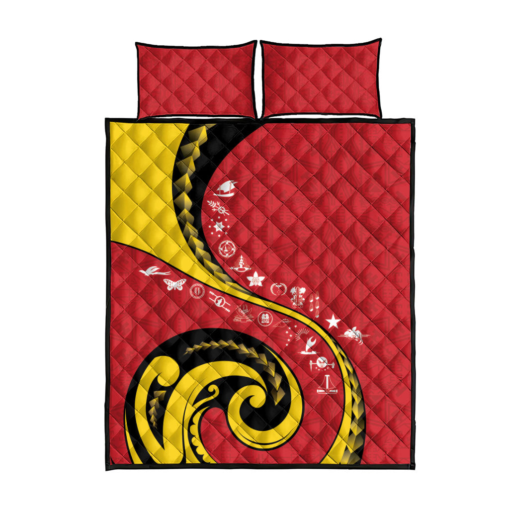 Papua New Guinea Independence Quilt Bed Set Special Style Red Version LT05 - Polynesian Pride