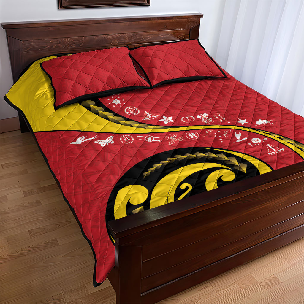 Papua New Guinea Independence Quilt Bed Set Special Style Red Version LT05 - Polynesian Pride