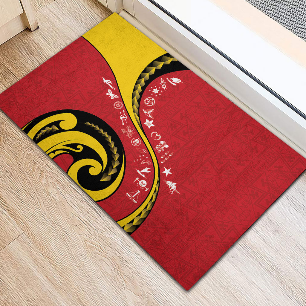Papua New Guinea Independence Rubber Doormat Special Style Red Version LT05 - Polynesian Pride