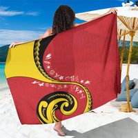 Papua New Guinea Independence Sarong Special Style Red Version LT05 One Size 44 x 66 inches Red - Polynesian Pride